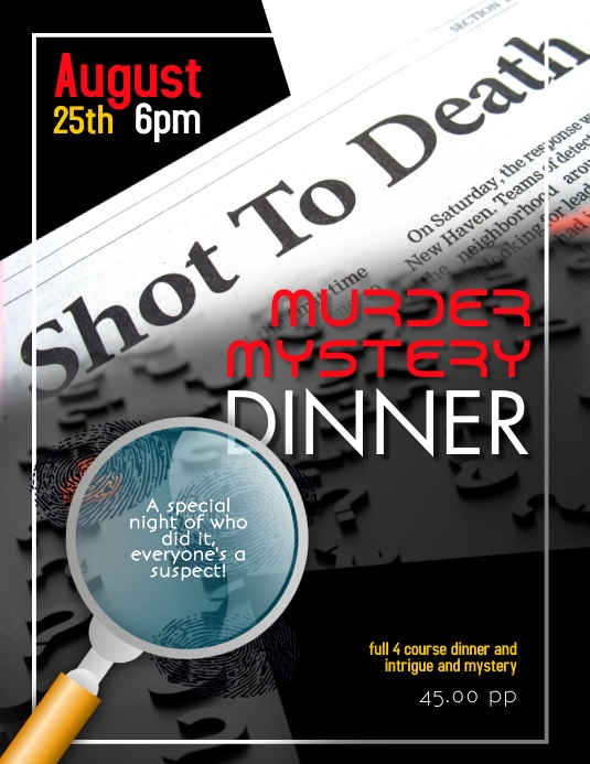 Murder Mystery Dinner Flyer Template PosterMyWall