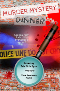 murder mystery dinner theater flyer Poster template