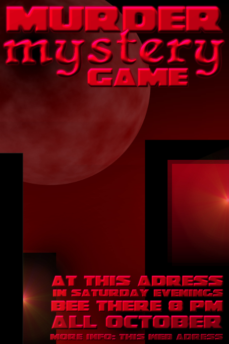 Murder Mystery Game Poster Template Postermywall