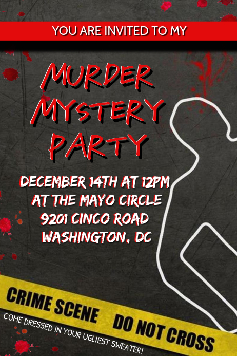Murder Mystery Party Invitation Template Postermywall