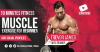 Muscle Workout Video Thumbnail Gedeelde afbeelding op Facebook template