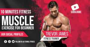 Muscle Workout Video Thumbnail Facebook Shared Image template