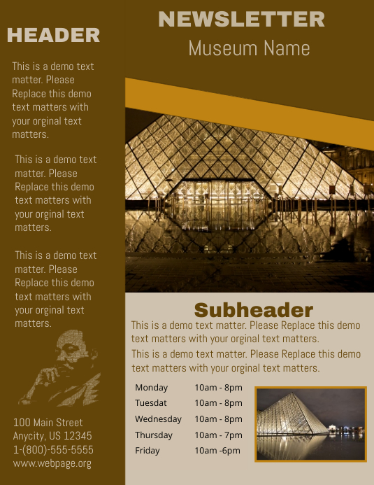 Museum Newsletter template PosterMyWall