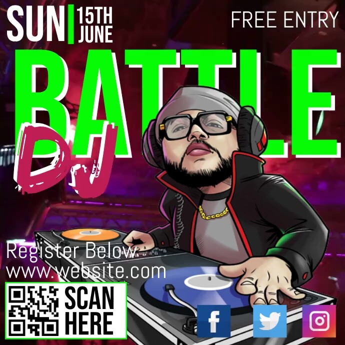 Music & DJ Battle Square (1:1) template