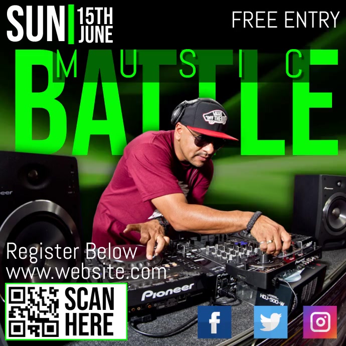 Music & DJ Battle Kwadrat (1:1) template