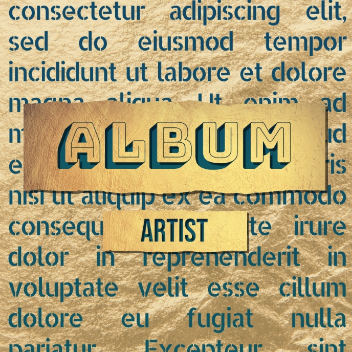 Music Album Cover Golden Text Albumcover template