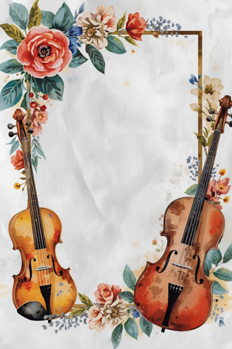 Music and Flower Poster Pattern Graphics template
