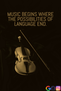 MUSIC AND LANGUAGE QUOTE TEMPLATE Poster