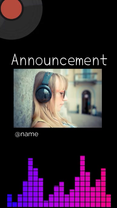 MUSIC Announcement Instagram na Kuwento template