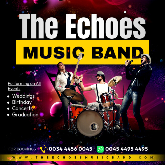 Music band promotion marketing advertising editable flyer template online poster design Publicação no Instagram