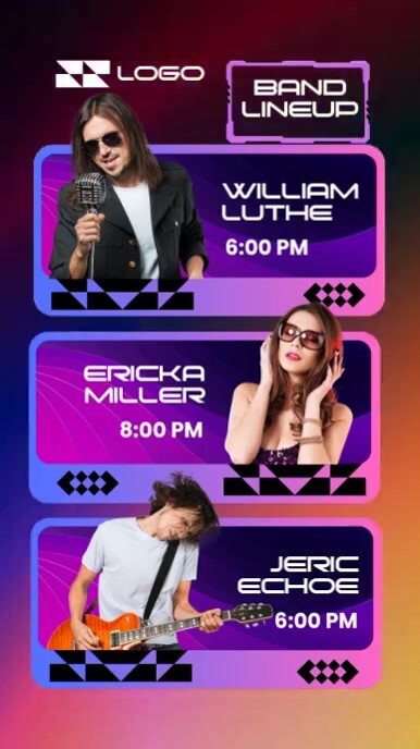 Music Band Schedule เรื่องราวบน Instagram template