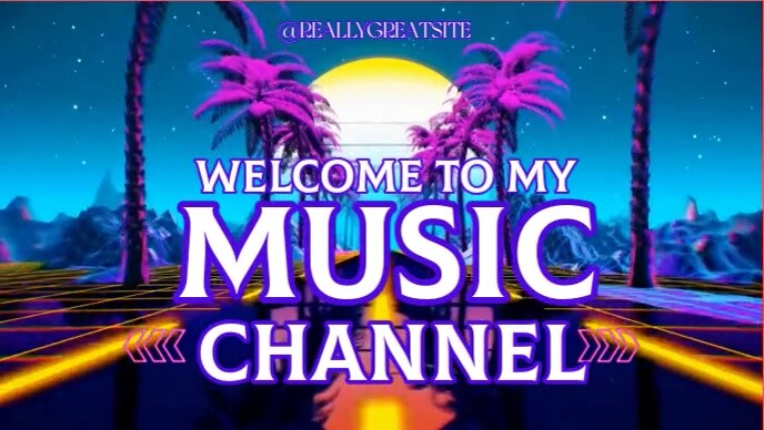 Music Channel Intro  Welcome to My Channel YouTube Thumbnail template
