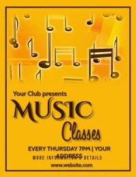Music classes, music,international jazz day Pamflet (Letter AS) template