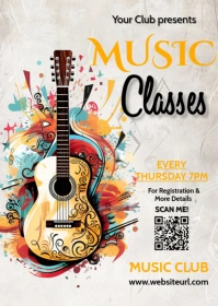 Music classes, music, event,retail A6 template