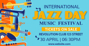 Music classes, music,jazz day Facebook Shared Image template
