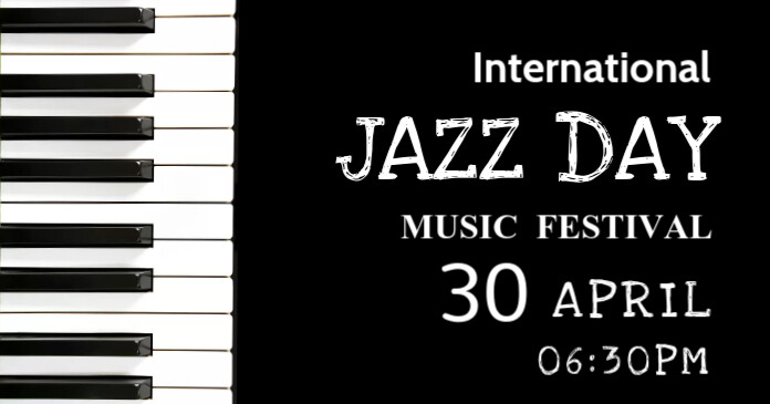 Music classes, music,jazz day Obraz udostępniany na Facebooku template