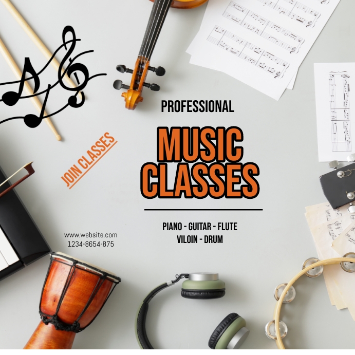 music classes ad,music classes post Template | PosterMyWall