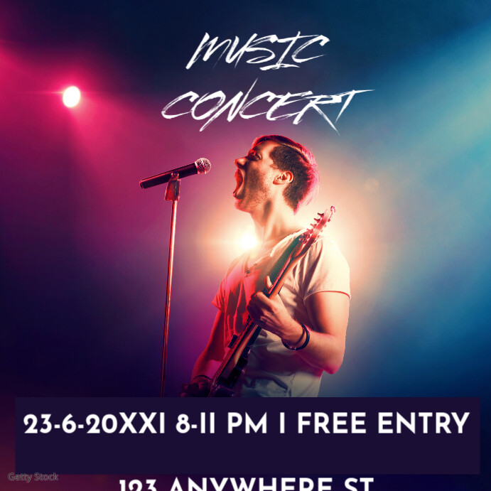 Music Concert Ad wit Singer Template | PosterMyWall