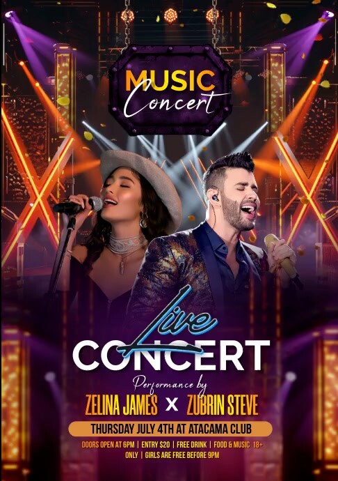 Concert Sample Music concert Template | PosterMyWall