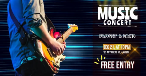 music concert Facebook begivenhed cover template