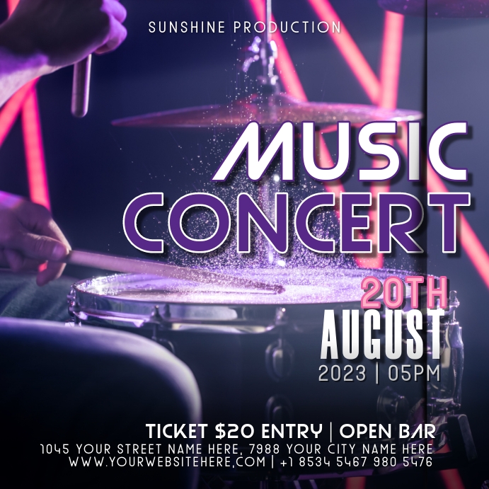 Concert Post Example Music concert Template | PosterMyWall