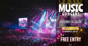 music concert Facebook begivenhed cover template