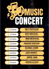 Music Concert Schedule A6 template