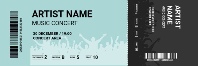 Music Concert ticket Intestazione di Twitter template