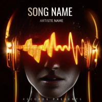 Music cover poster Logótipo template