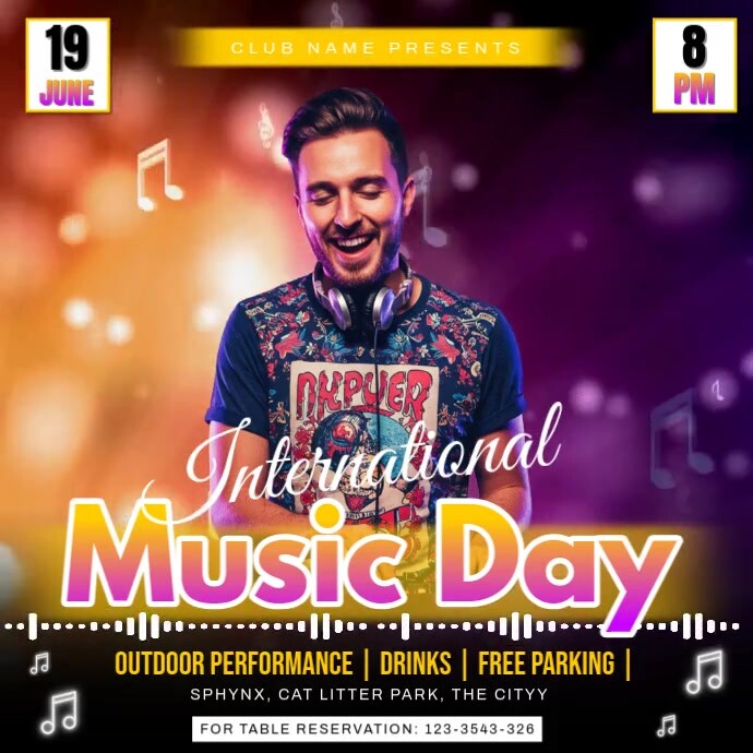 music day 2025 Instagram Post template