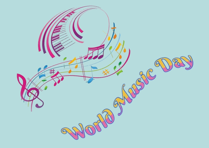 music day Carte postale template