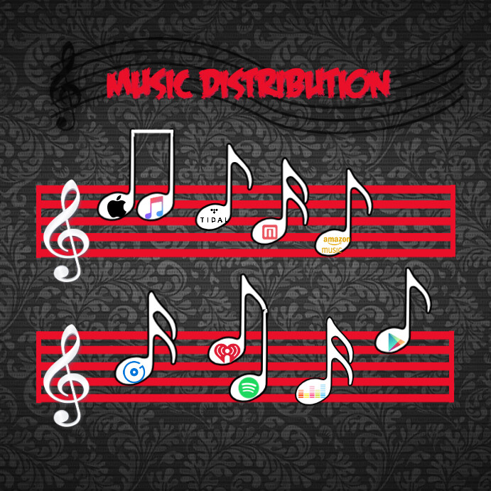 Music Distribution โพสต์บน Instagram template