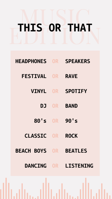 Music Edition This Or That Story Template Postermywall