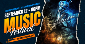 MUSIC EVENT BANNER Immagine condivisa di Facebook template