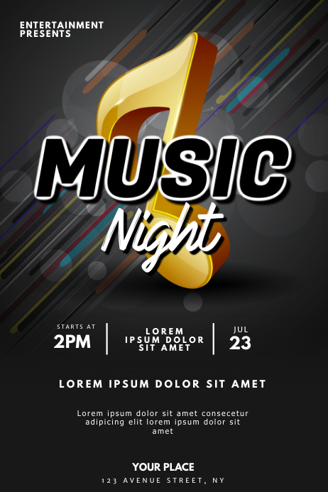 Music Event Concert Flyer Design Template Postermywall