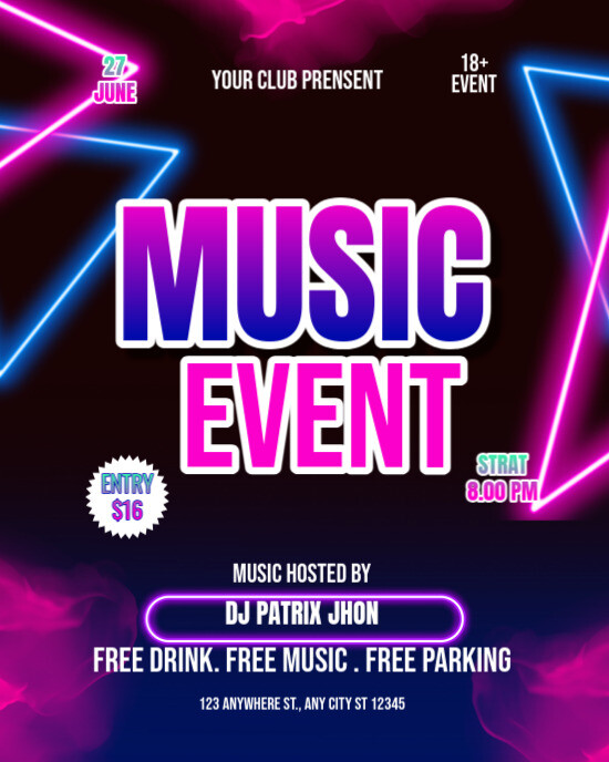 Music event Instagram Portrait template