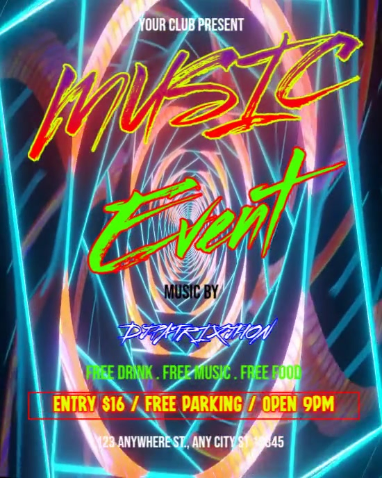 music event Instagram Portrait template