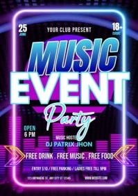 Music event party A4 template