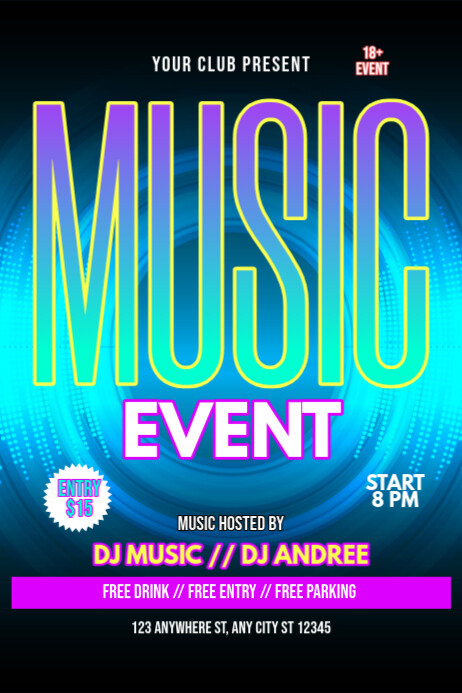 Music event poster Template | PosterMyWall