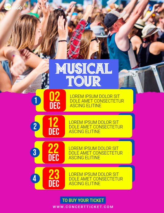 Concert Timetable Example Music Event Schedule Template | PosterMyWall