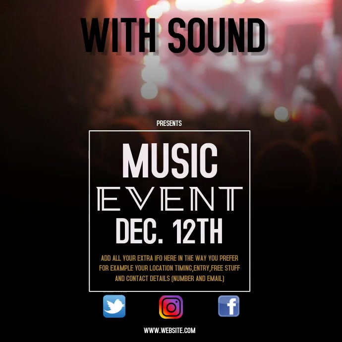 Music Event Video Flyer Template Postermywall