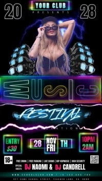 Music Fest Party Event Ad Design Template Instagram 快拍