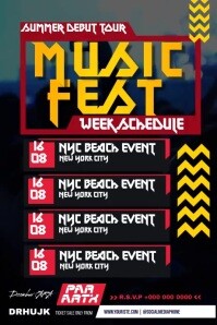 Concert Timetable Example Music Tour Schedule Template | PosterMyWall