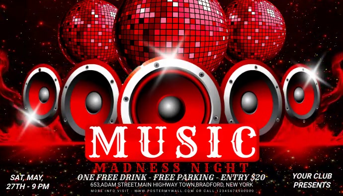 Music Festival, Disco Night Blog template