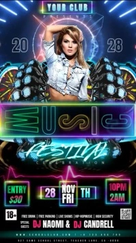Music Festival ad Design Template Instagram story post