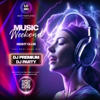 music festival club event night advert Square (1:1) template