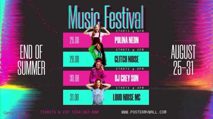 Concert Timetable Example Music Festival Concert Band Event Schedule Template | PosterMyWall