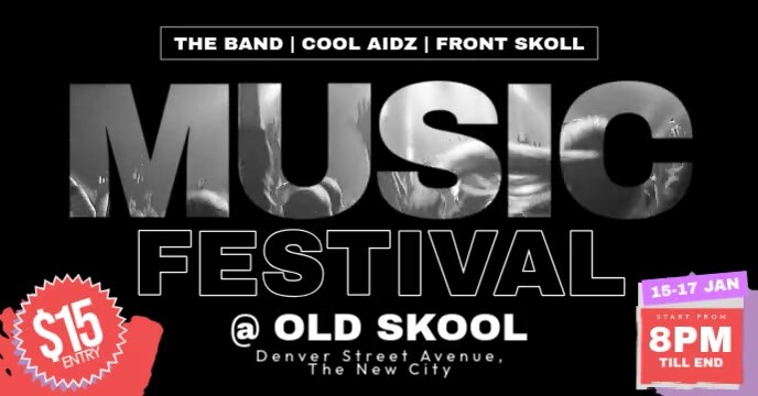Music Festival Concert Banner Okładka wydarzenia na Facebooku template