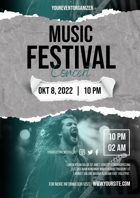 Music Festival Concert Event Poster Template | PosterMyWall