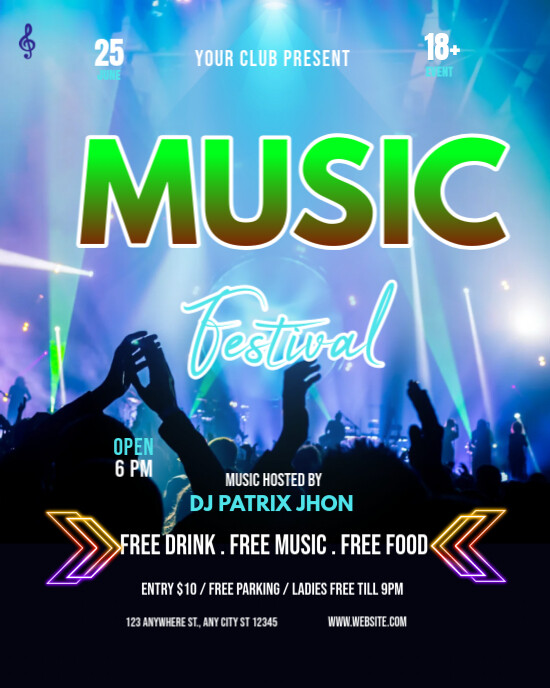 Music festival Instagram Portrait template